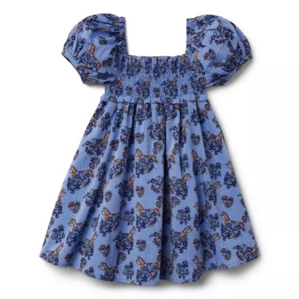 Janie and Jack | Horse print puff sleeve dress 3t